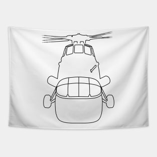 Wessex helicopter outline graphic (black) Tapestry