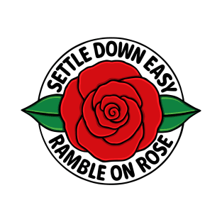 Ramble on Rose. Red Rose with Leaves T-Shirt