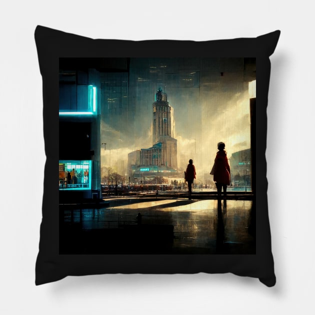 Future Cities Series Pillow by VISIONARTIST