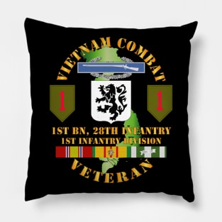 Vietnam Combat Infantry Veteran w 1st Bn 28th Inf 1st Inf Div SSI Pillow