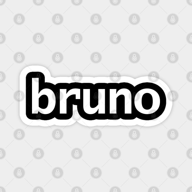 Bruno Minimal Typography White Text Magnet by ellenhenryart
