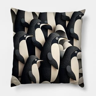 The March of the Penguins - Inuit Art Pillow