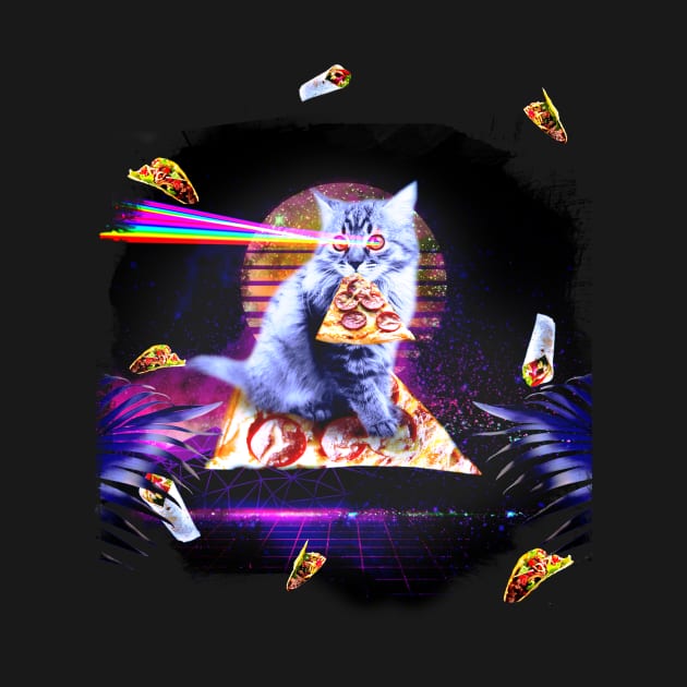 Synthwave Pizza Cat by Random Galaxy