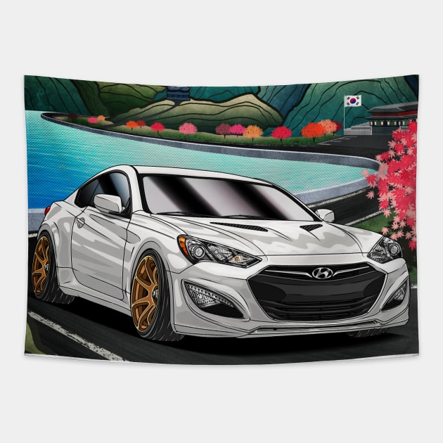 Hyundai Genesis Coupe (2009) Tapestry by Guyvit