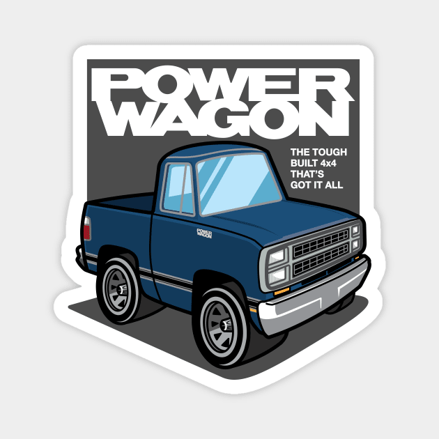 Medium Blue Metallic - Power Wagon (1980) Magnet by jepegdesign