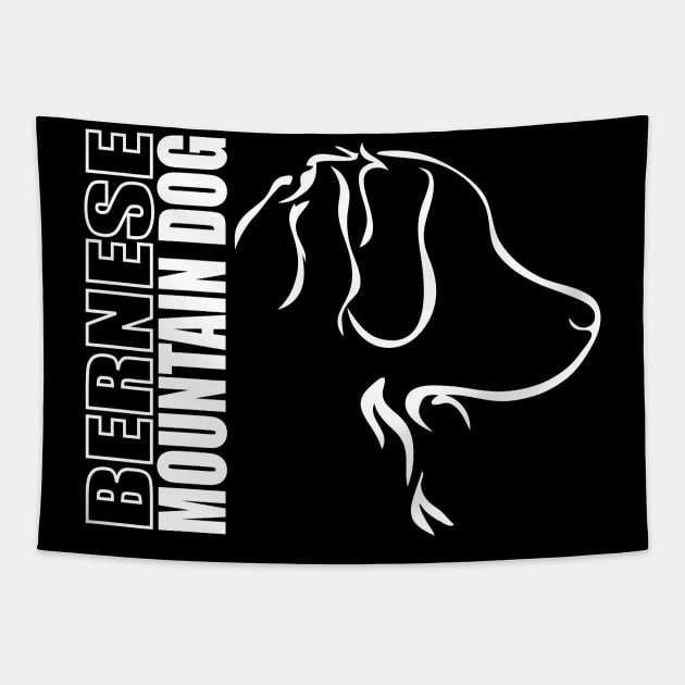 Bernese Mountain Dog profile dog Tapestry by wilsigns