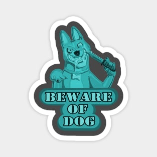 Beware of Dog (Blue) Magnet