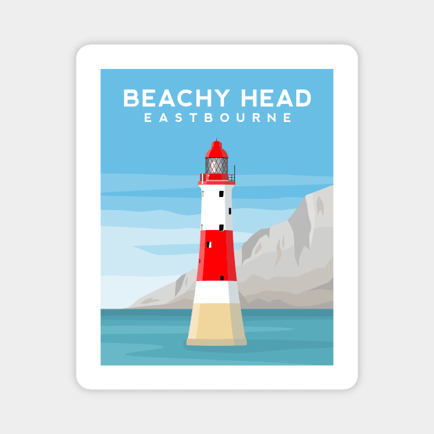 Beachy Head Lighthouse, Eastbourne, East Sussex Magnet by typelab