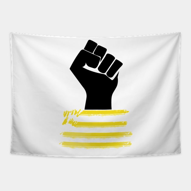 #BLM Fist Stripes Tapestry by Melanated