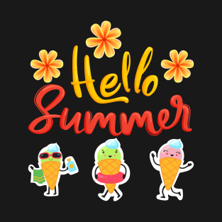 Hello Summer, Cute Floral beach vacation T-Shirt