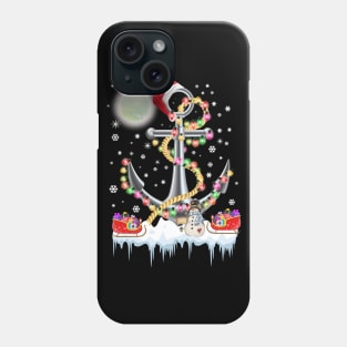 Christmas Lights Anchor Boating Sailing Funny Boat Xmas Gift Phone Case