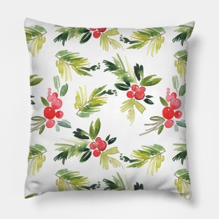 Holly Watercolor Pillow