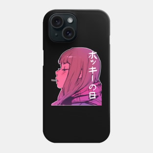 Aesthetic manga girl, japanese vaporwave style Phone Case