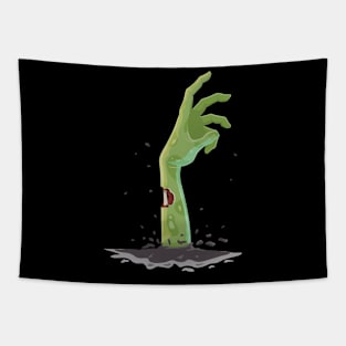 zombie hand, halloween, horror cartoon Tapestry