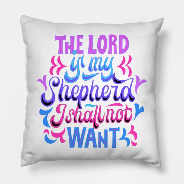 Psalm 23:1 Pillow by hanssebastiann