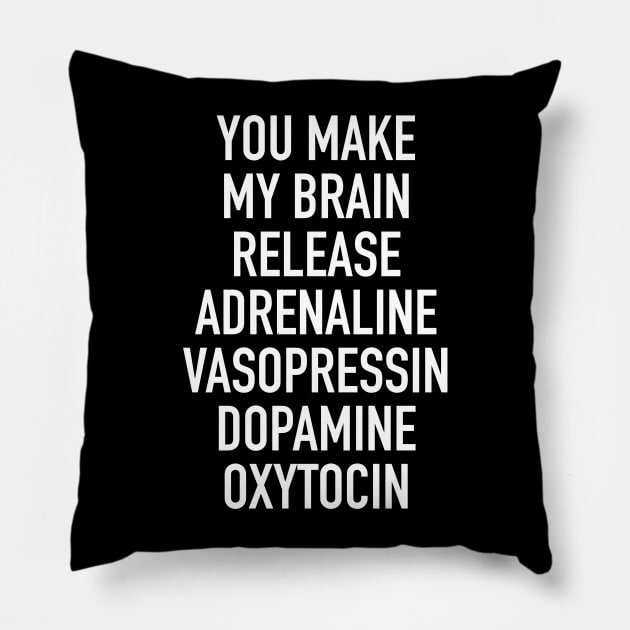 I Love You Smart Synonym - You Make My Brain Release Adrenaline Vasopressin Dopamine Oxytocin Pillow by isstgeschichte