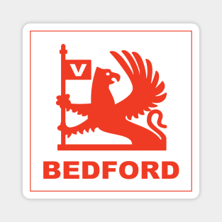 Retro Bedford trucks emblem - Bedford red print Magnet