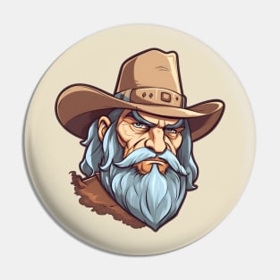 Old American trapper, wild west Pin