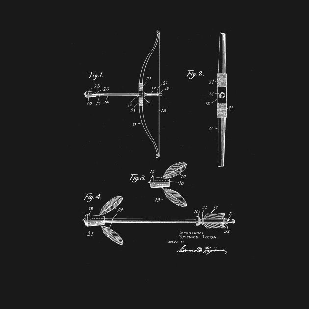 Archery Bow Vintage Patent Drawing by TheYoungDesigns