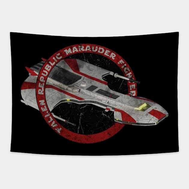 Fallen Republic Marauder fighter Tapestry by mamahkian