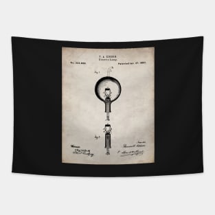 Edison Bulb Patent - Maker Workshop Home Decor Art - Antique Tapestry