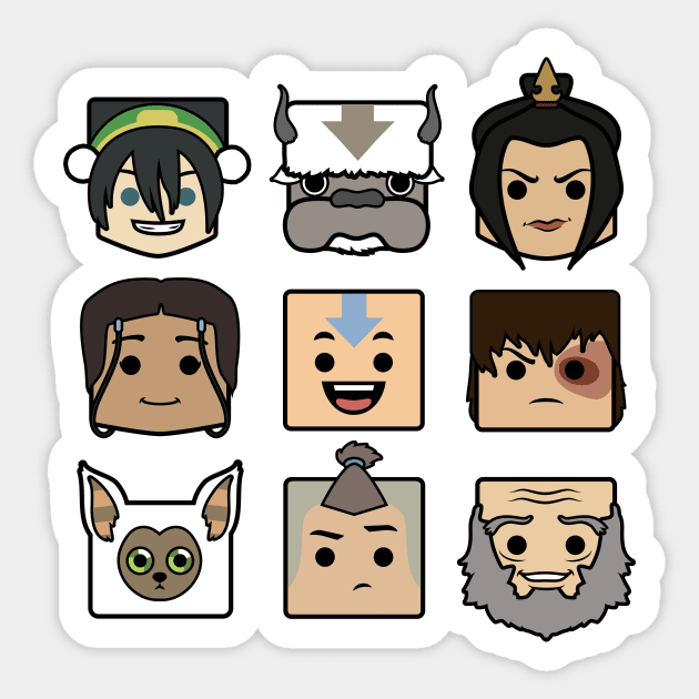 Avatar & Friends - Avatar the Last Airbender - Avatar - Sticker