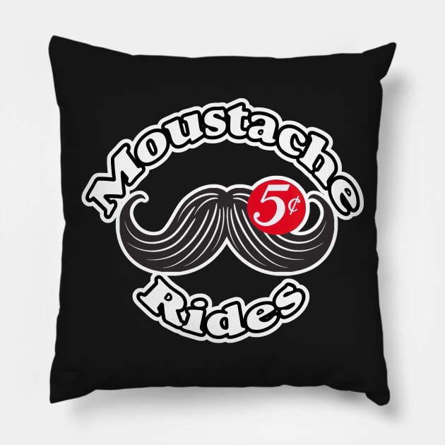 Mustache rides Pillow by NineBlack