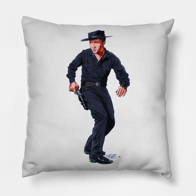 Marty Robbins - An illustration by Paul Cemmick Pillow by PLAYDIGITAL2020