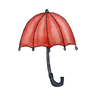 Red Umbrella in Watercolors seamless pattern T-Shirt