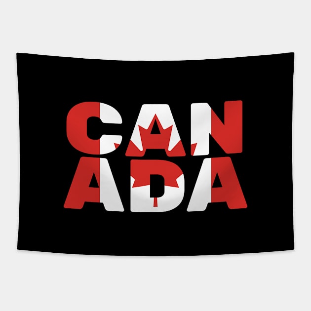 Canada Flag Text Tapestry by OldDannyBrown