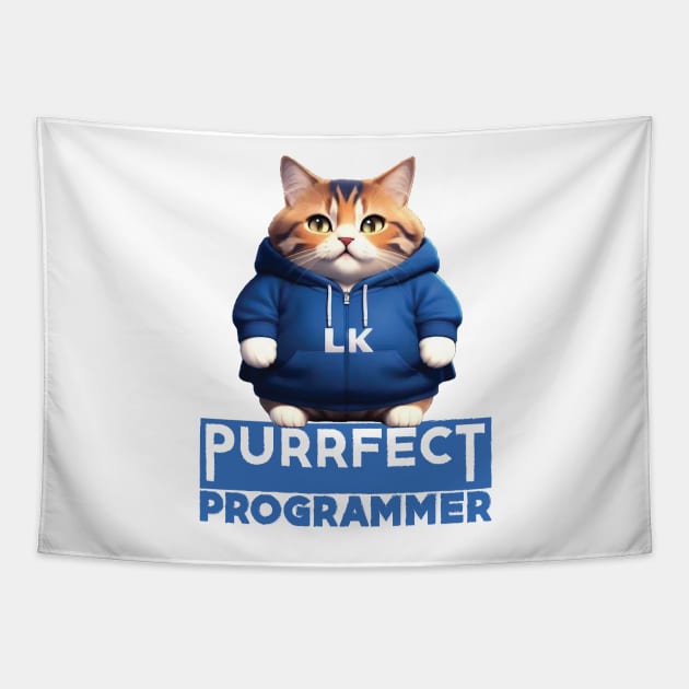 Just a Purrfect Programmer Cat Tapestry by Dmytro