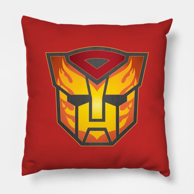 Transformers Hot Rod / Rodimus Prime G1 Autobot Logo Symbol Pillow by MiTs