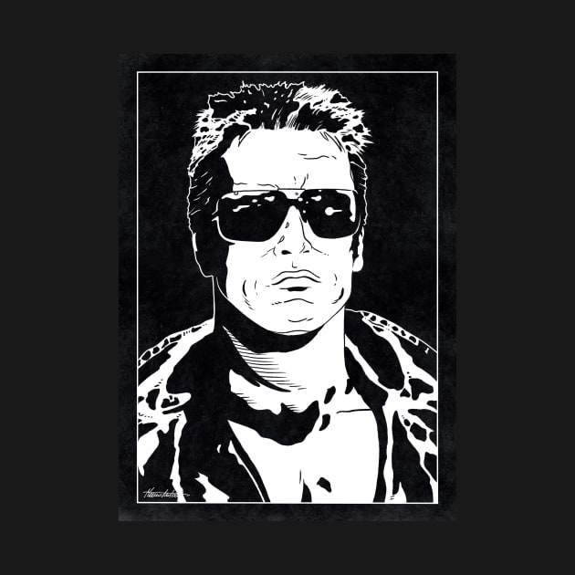 THE TERMINATOR (Black and White) by Famous Weirdos