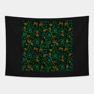 Monarch Butterflies and Flowers Pattern Tapestry