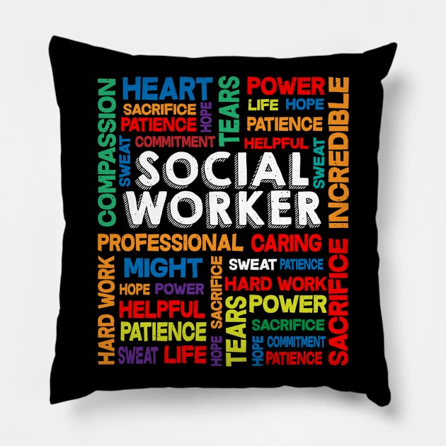 Social Work Month Social Worker Gift Pillow by 2blackcherries