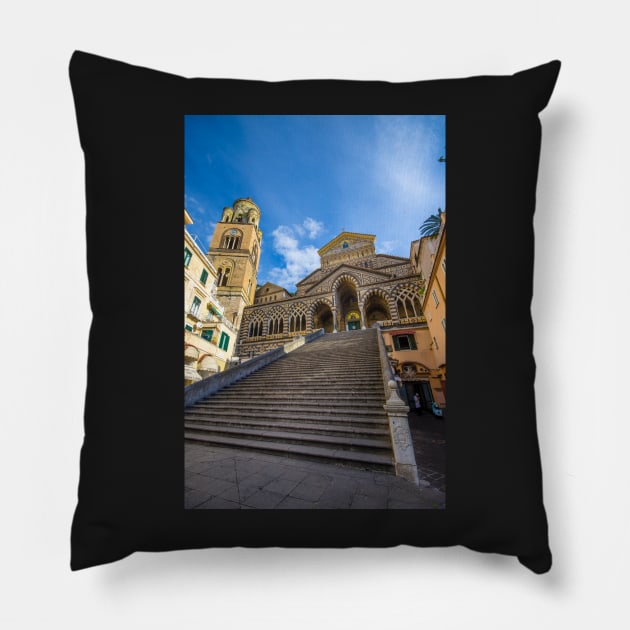 The Amalfi Cathedral, Italy Pillow by mitzobs