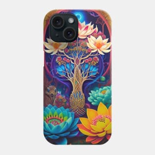 Tree of Life Mandala Lotus FLowers Phone Case