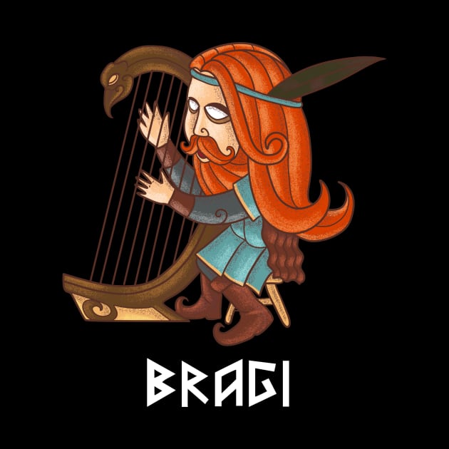 Bragi - God of Poetry and Music - Norse Mythology by Holymayo Tee