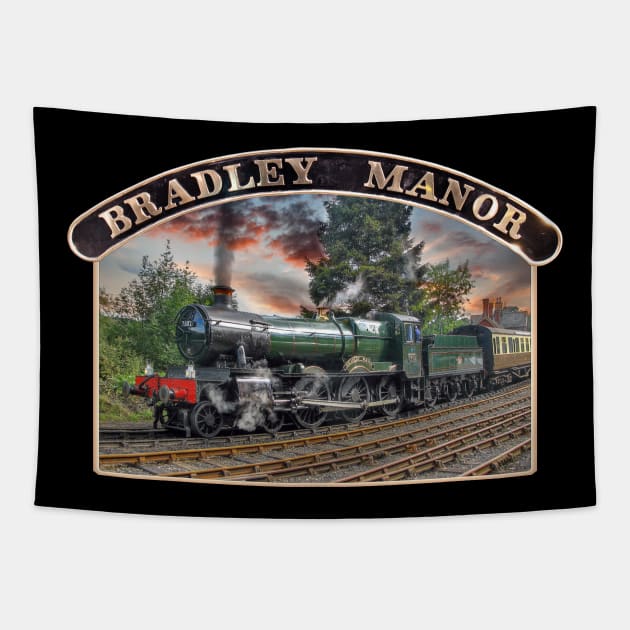 GWR Bradley Manor and Nameplate Tapestry by SteveHClark