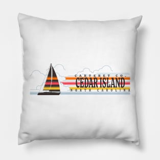 Cedar Island, NC Summertime Vacationing Sailboat Pillow