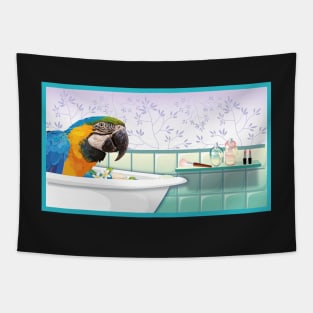 Blue and yellow macaw Tapestry