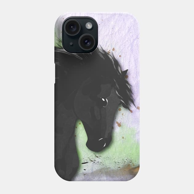 Horse Lovers Black Horse Phone Case by KC Morcom aka KCM Gems n Bling aka KCM Inspirations