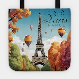 Ballooning In Paris France Travel Ad Poster Tote