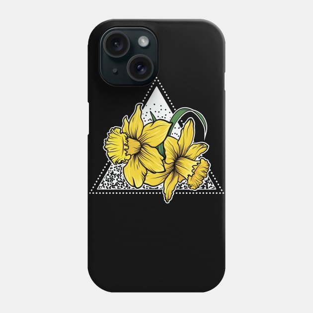 Daffodil Flora Triangle Phone Case by RadicalChill