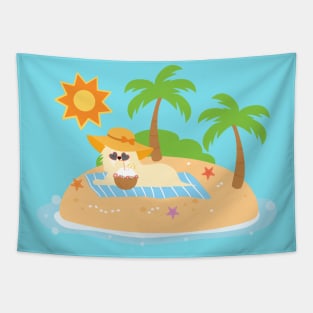 Tropical Maltese Dog Tapestry