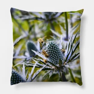 Honey bees & take off / Swiss Artwork Photography Pillow