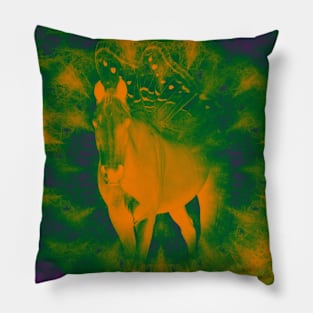 Glowing Pegasus in sacred kaleidoscope Pillow