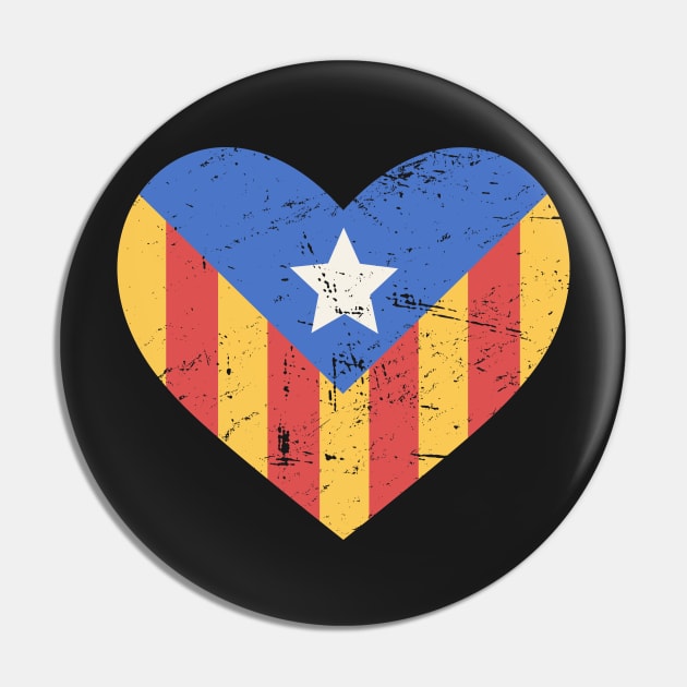 Independence For Catalonia – Flag Heart Pin by MeatMan