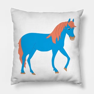 Blue Horse Pillow