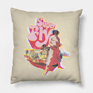 superfly offset halftone graphic Pillow